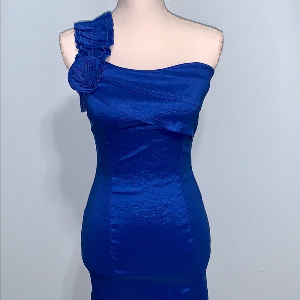 Blue Dress One Shoulder Size Small